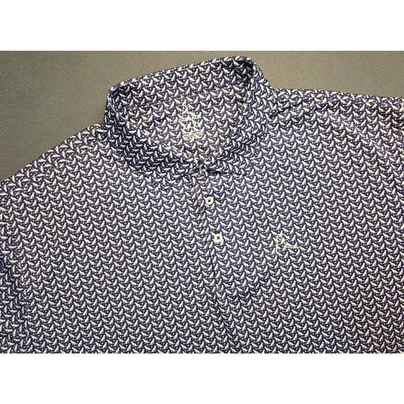 Rhoback Polo Shirt Mens 3XL Limited Edition Pup Print Performance Golf Dogs UPF - Picture 1 of 8